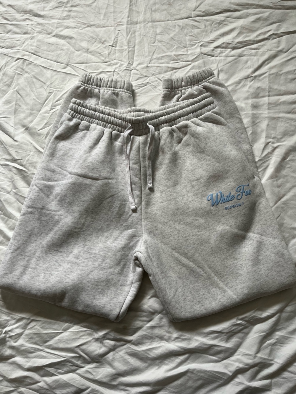 white fox sweatpants